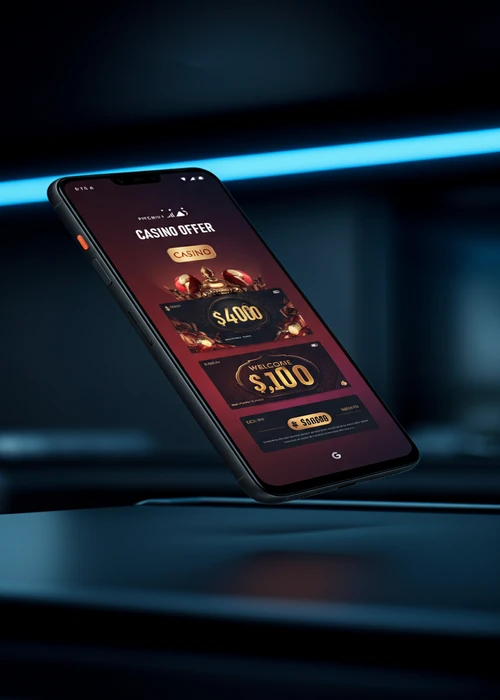 Banner promocional del Bono de Bienvenida de Mafia Casino con oferta del 100% hasta 500€ y 200 giros gratis.